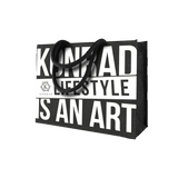 JUTE BAG "KONRAD LIFESTYLE IS AN ART" WHITE