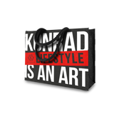 JUTE BAG "KONRAD LIFESTYLE IS AN ART" RED