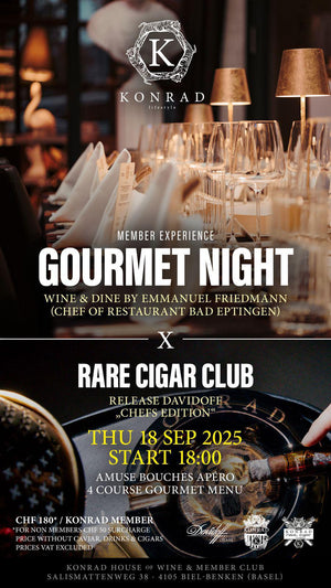 KONRAD MEMBER EXPERIENCE "Gourmet Night x Rare Cigar Club" – THU 18.09.2025