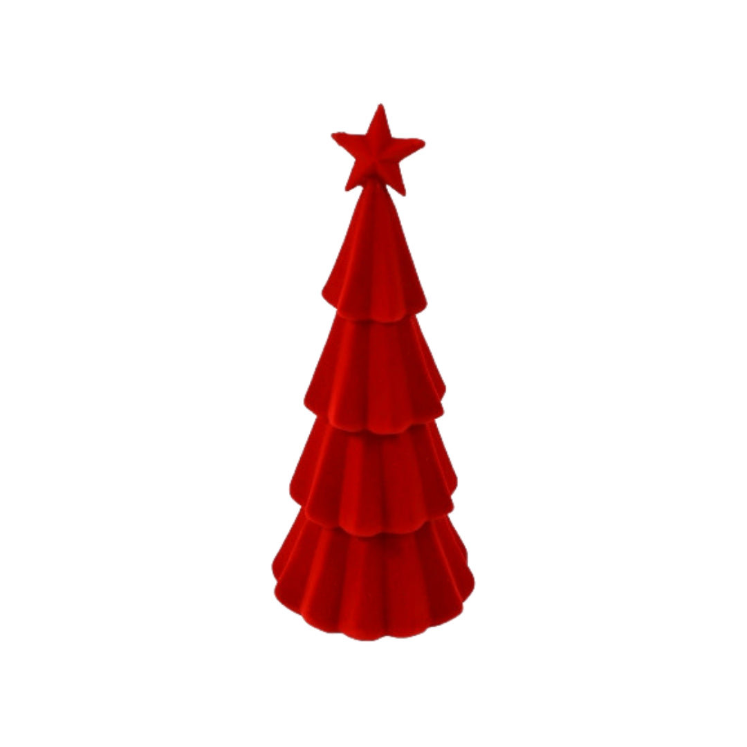 KONRAD INTERIOR SELECTION - Flocked Tree "Star" Red