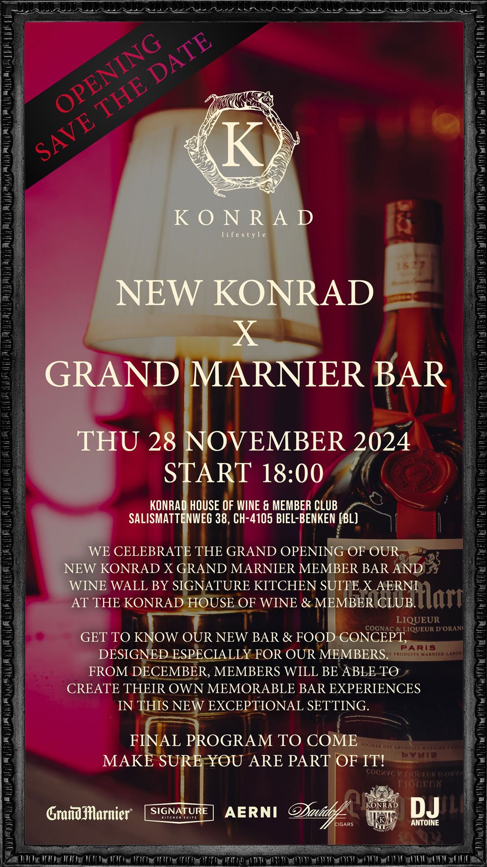 KONRAD PRIVATE EXPERIENCE "Opening KONRAD x Grand Marnier Bar" - THU 28.11.2024