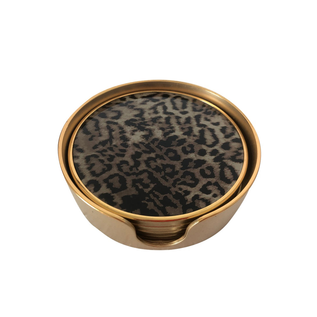 KONRAD ACCESSORIES SELECTION - Coasters "Leopard Pattern" (Set of 4)