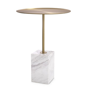Eichholtz Beistelltisch Cole Messing & Marmor gold / weiss